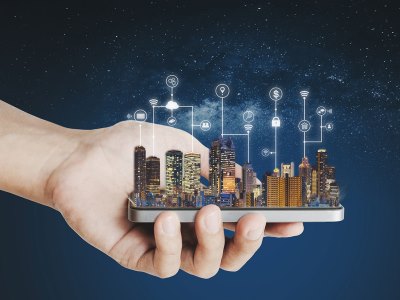 Una raffigurazione di una smart city